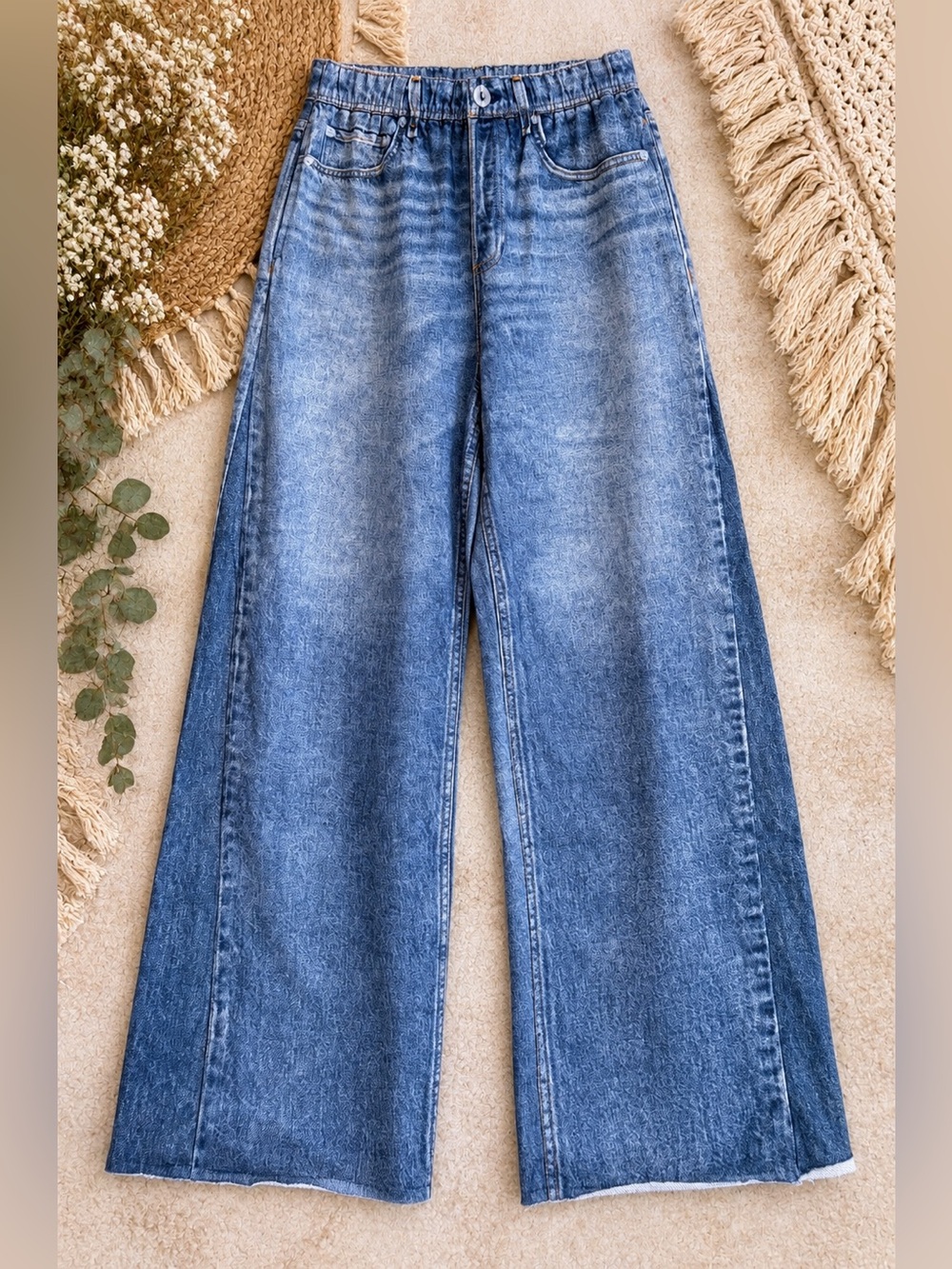 New Viral Oddi Wide Leg Sweatpant Jeans Cotton Terry Knit Size Small
